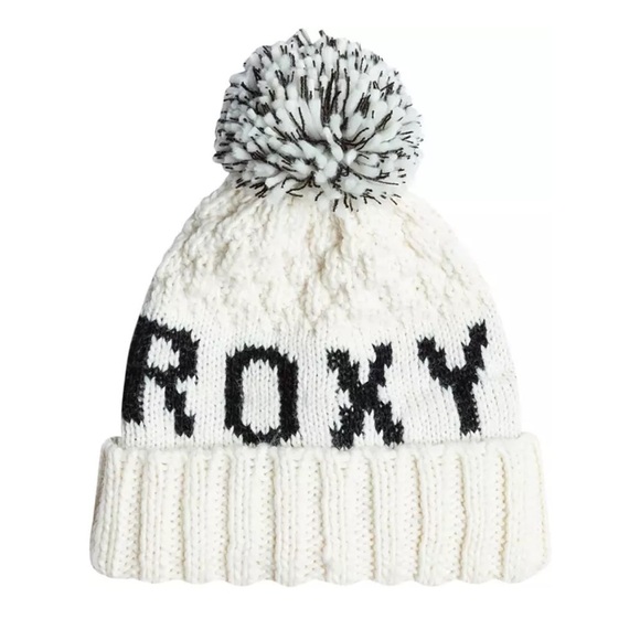 Roxy Women\'s Tonic Beanie Hat Egret White Pom Fleece Lined Band NWT main image 7